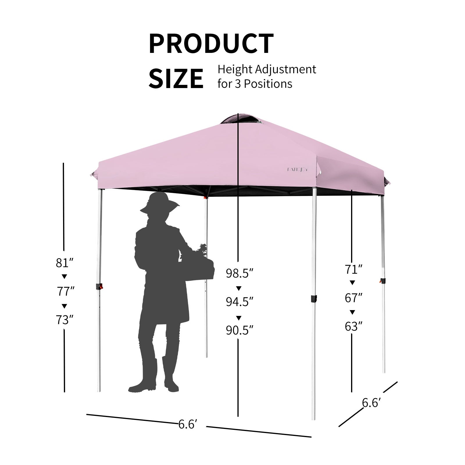 6.6 x 6.6 Feet Outdoor Pop-Up Canopy Tent, Pink Canopies at Gallery Canada