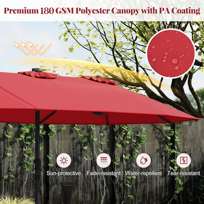 11-Piece Patio Dining Set, LED Umbrella With Base, Cushions, Wine, Navy Patio Dining Sets at Gallery Canada