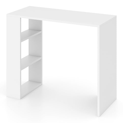 36 Inch Computer Desk, 3 Open Shelves, Home Office Study, White