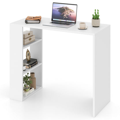 36 Inch Computer Desk, 3 Open Shelves, Home Office Study, White Writing Desks at Gallery Canada
