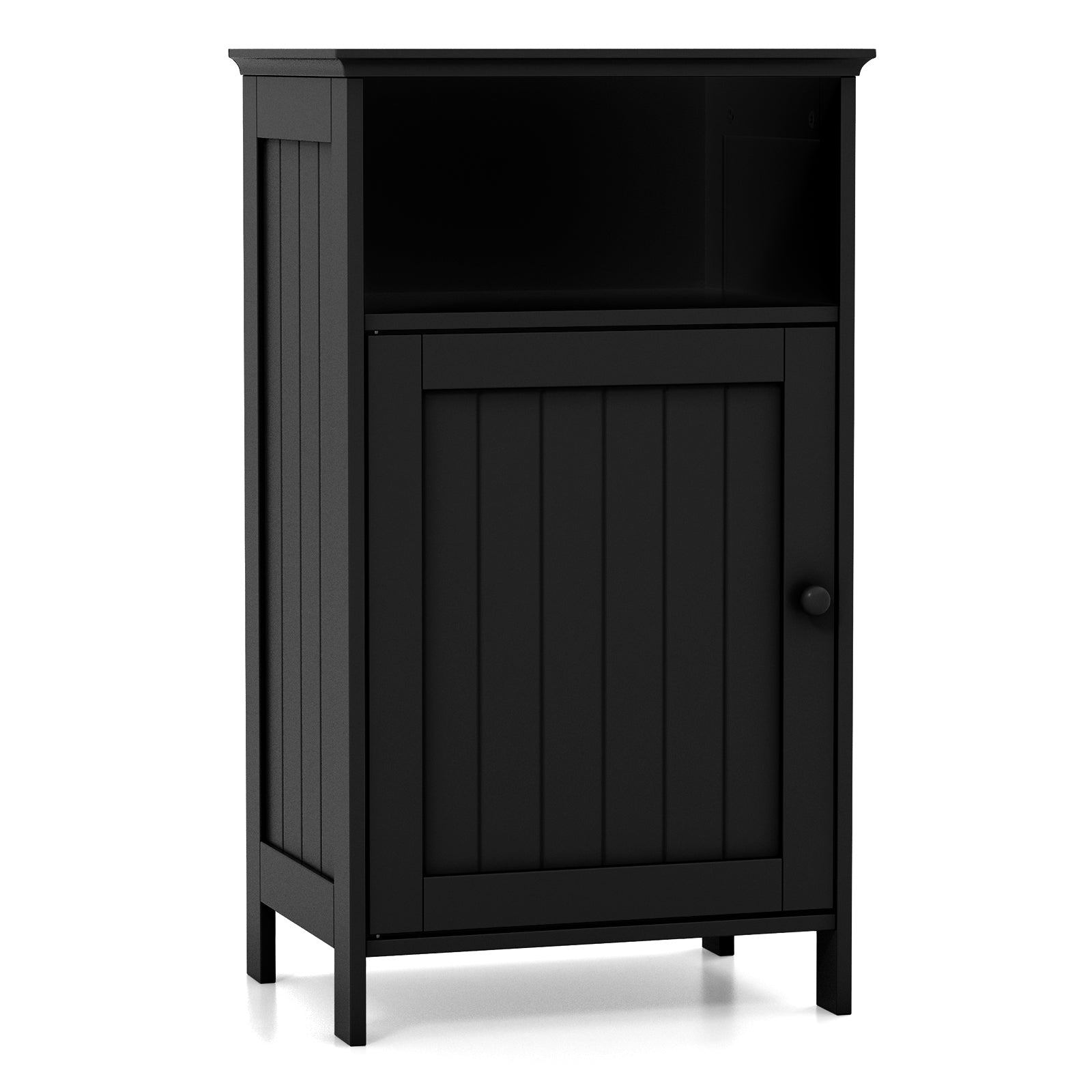 Freestanding Bathroom Floor Storage Cabinet, Adjustable Shelf, Black Floor Cabinets Black at Gallery Canada
