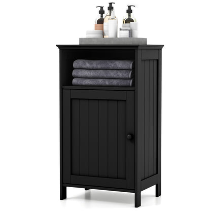 Freestanding Bathroom Floor Storage Cabinet, Adjustable Shelf, Black Floor Cabinets at Gallery Canada