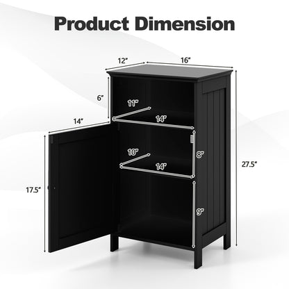 Freestanding Bathroom Floor Storage Cabinet, Adjustable Shelf, Black Floor Cabinets at Gallery Canada