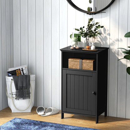 Freestanding Bathroom Floor Storage Cabinet, Adjustable Shelf, Black Floor Cabinets at Gallery Canada