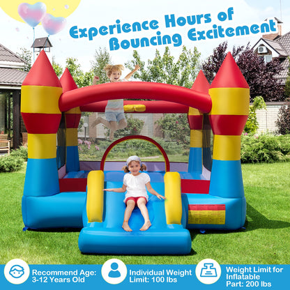 3-in-1 Kids Bouncer With Slide, 480W Blower, Blue Bounce House at Gallery Canada