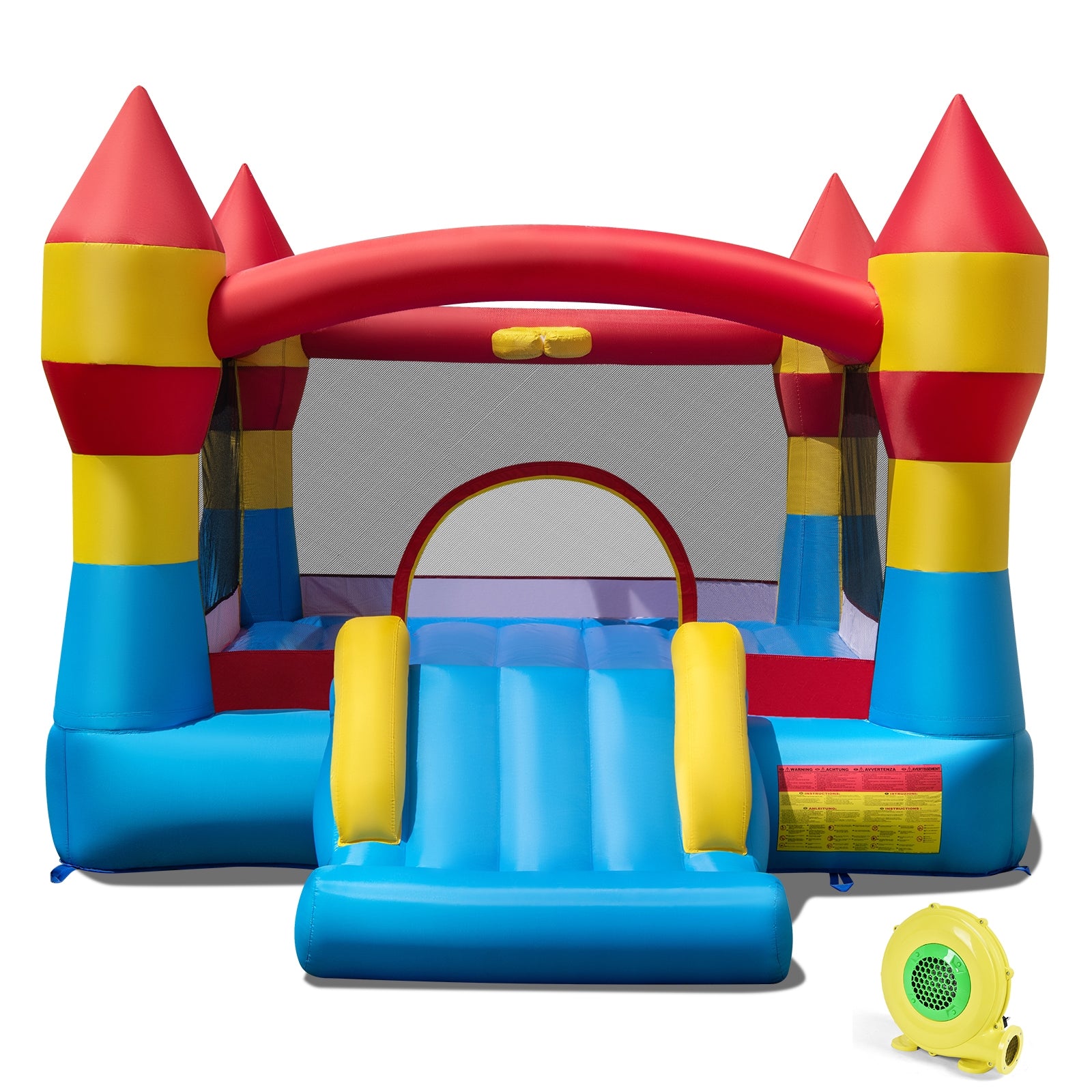3-in-1 Kids Bouncer With Slide, 480W Blower, Blue Bounce House at Gallery Canada