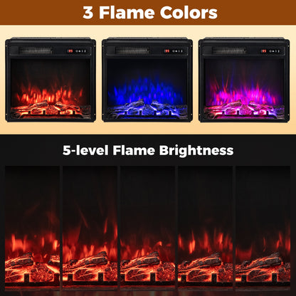 18 Inch Electric Fireplace Insert, 750W/1500W, Remote Control, Adjustable Flame Colors, Black Fireplaces at Gallery Canada
