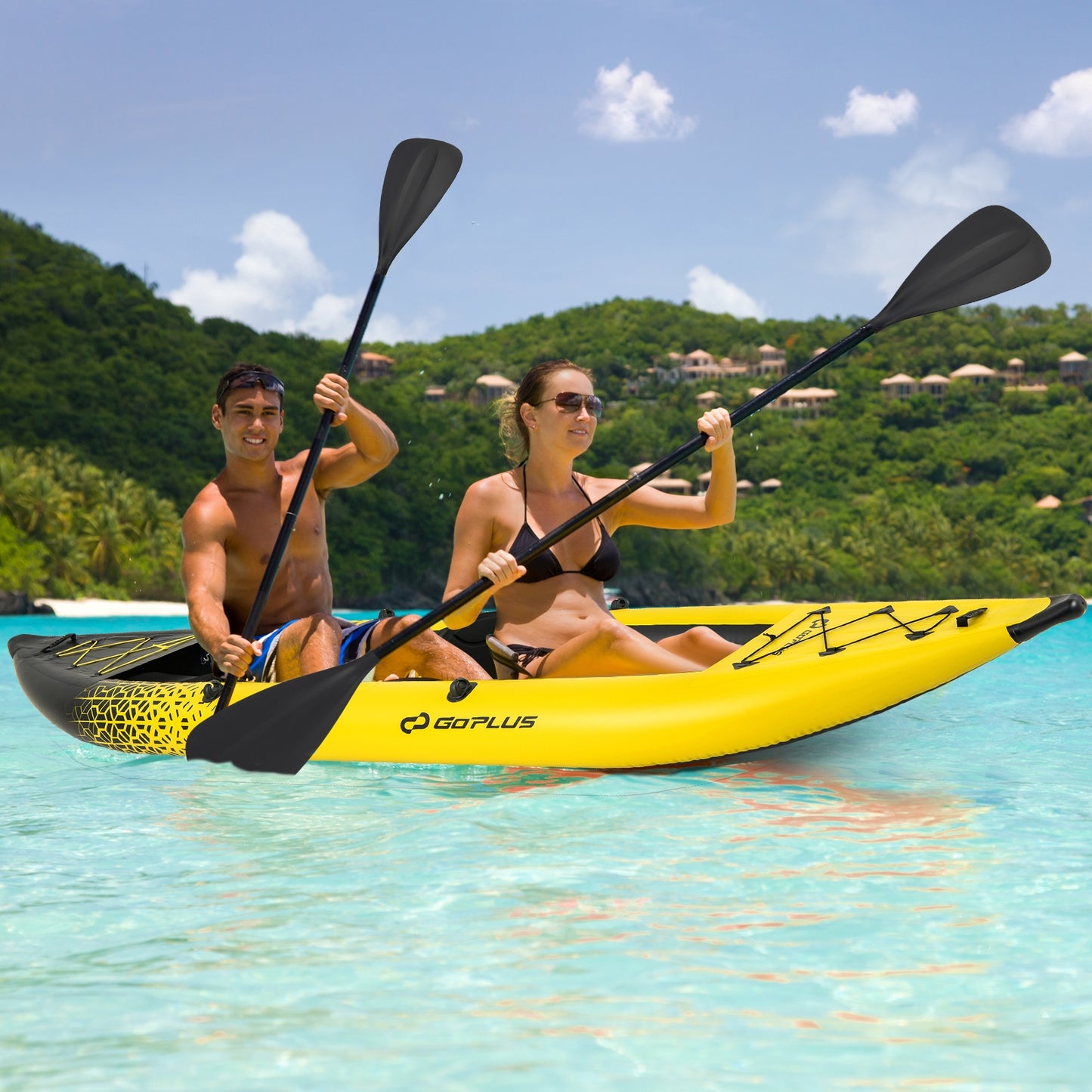 Inflatable 2-Person Kayak Set, Aluminium Oars, Repair Kit, Yellow Surfing at Gallery Canada
