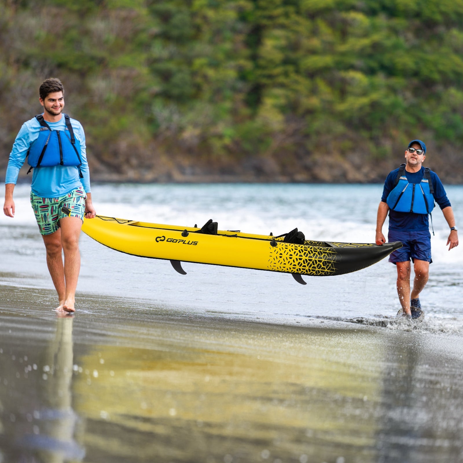 Inflatable 2-Person Kayak Set, Aluminium Oars, Repair Kit, Yellow Surfing at Gallery Canada