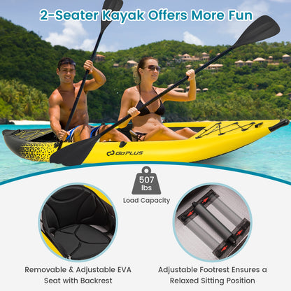 Inflatable 2-Person Kayak Set, Aluminium Oars, Repair Kit, Yellow Surfing at Gallery Canada