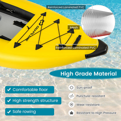 Inflatable 2-Person Kayak Set, Aluminium Oars, Repair Kit, Yellow Surfing at Gallery Canada