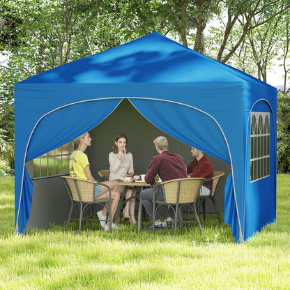 10 X 10 FT Pop Up Canopy Tent, 4 Removable Sidewalls, Blue Canopies at Gallery Canada
