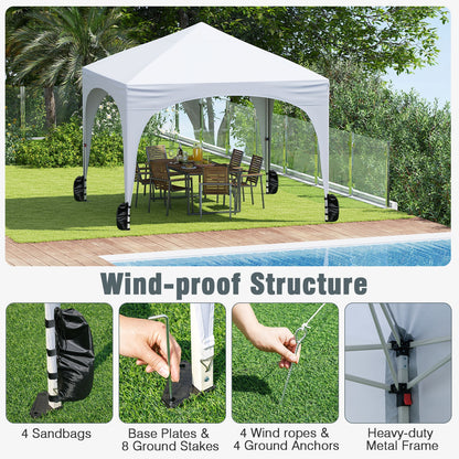 10 X 10 FT Pop Up Canopy Tent, 4 Removable Sidewalls, White Canopies at Gallery Canada