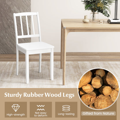Wood Dining Chair Set Of 2, Rubber Wood Legs, White Dining Chairs at Gallery Canada