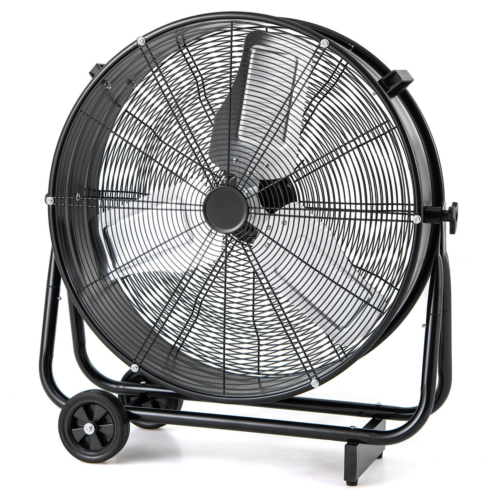 Industrial Drum Fan, 2 Wheels, 360-Degree Adjustable Tilt, Black Fans at Gallery Canada