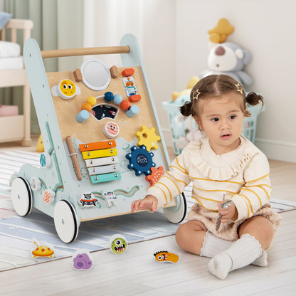 Wooden Baby Walker Push Pull Activity Center, Green Baby Activity at Gallery Canada