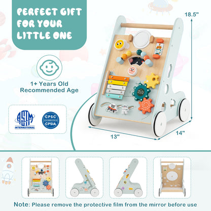 Wooden Baby Walker Push Pull Activity Center, Green Baby Activity at Gallery Canada