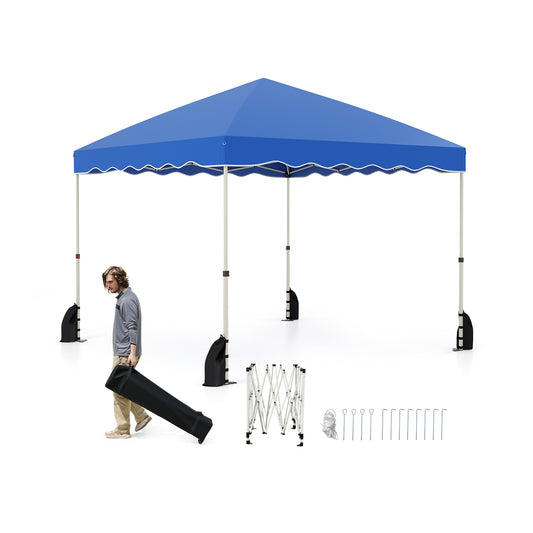 Foldable 10 X 10 Feet Pop Up Canopy Tent, Wheeled Bag, Blue Tents Blue at Gallery Canada