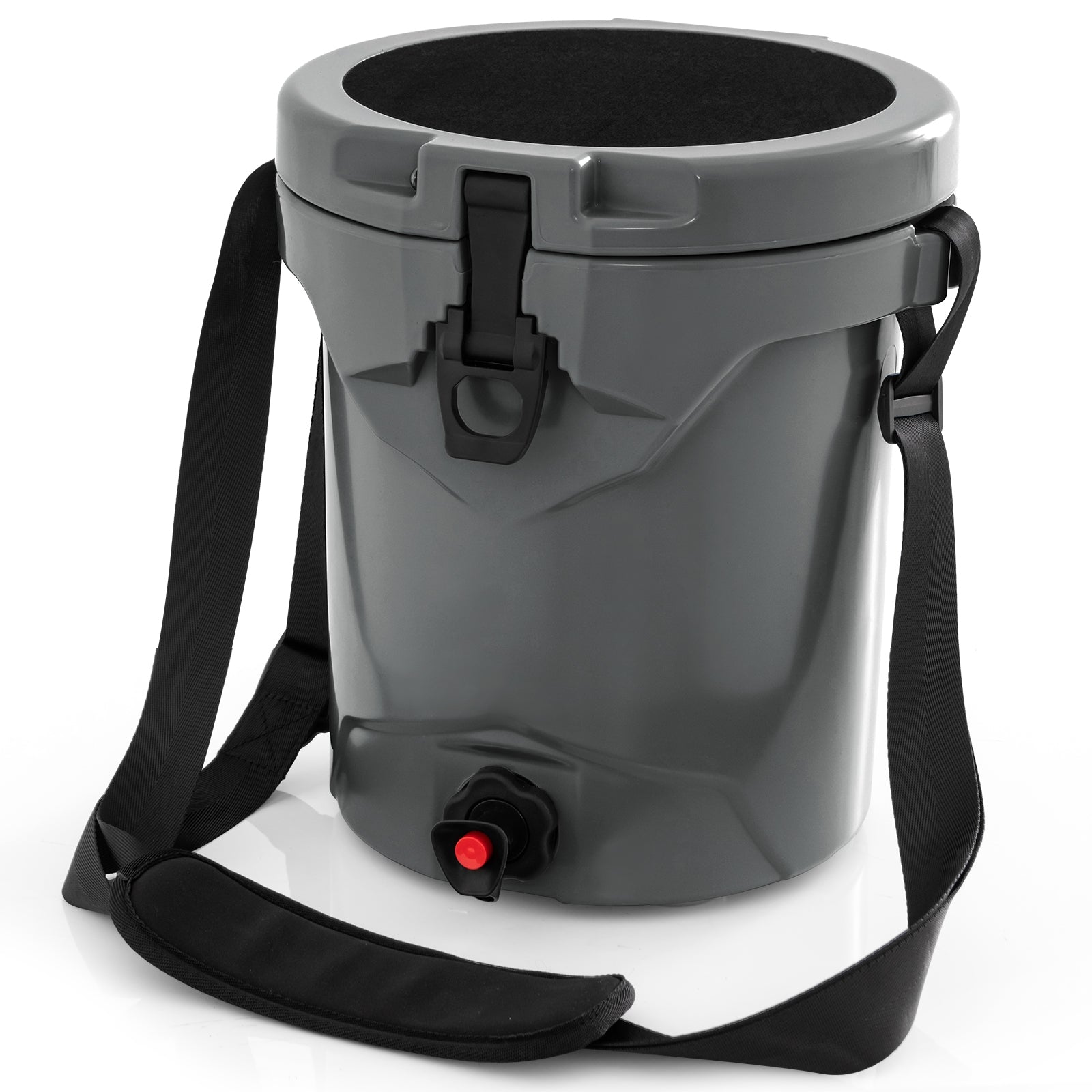 10 QT Insulated Drink Cooler With Spigot, Seat Lid, Adjustable Strap, Gray Coolers Gray at Gallery Canada