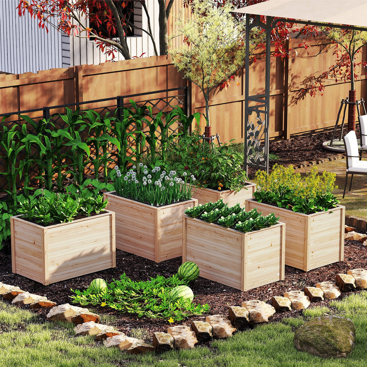 Wooden Raised Garden Bed, Elevated Planter Box, Open-Ended Base Raised Garden Beds at Gallery Canada