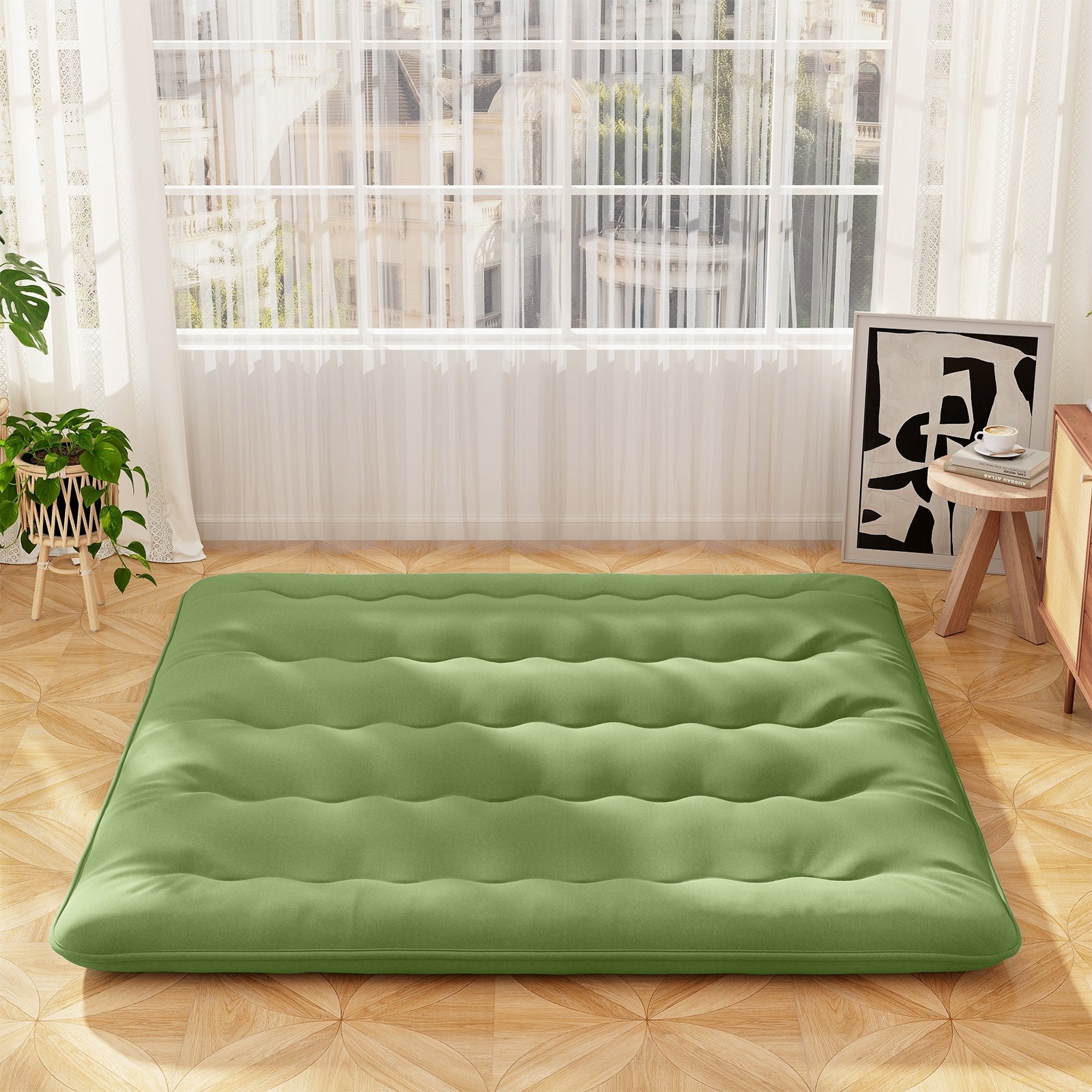 King Size Floor Mattress, Washable Cover, Carry Bag, Green Mattresses at Gallery Canada