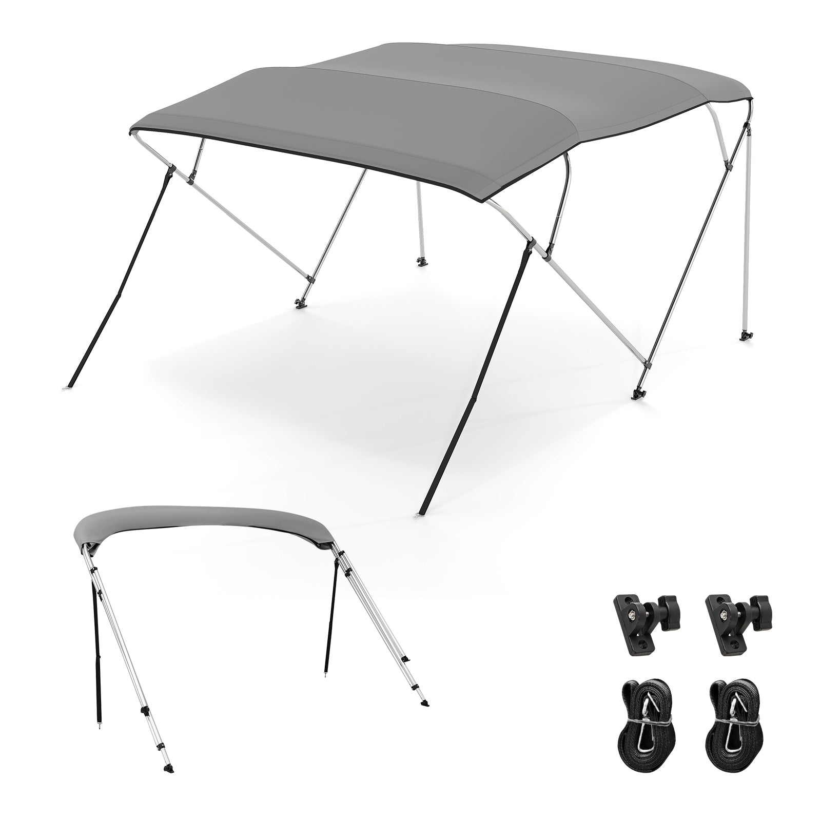 3-Bow/4-Bow Boat Bimini Top Sun Shade Boat Canopy with Storage Boot-4-Bow, Gray Water Sports at Gallery Canada
