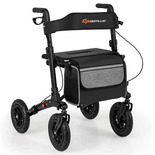 Folding Rollator Walker With Seat, All Terrain, Black Walkers & Rollators Black at Gallery Canada