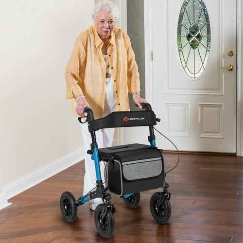 Folding Rollator Walker With Seat, All Terrain, Navy