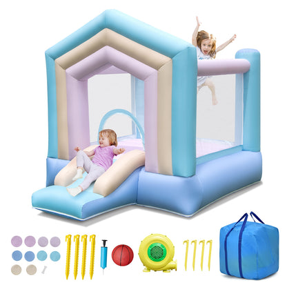 Kids Bounce House With Slide, Basketball Rim, 480W Blower, Multicolor Bounce House at Gallery Canada