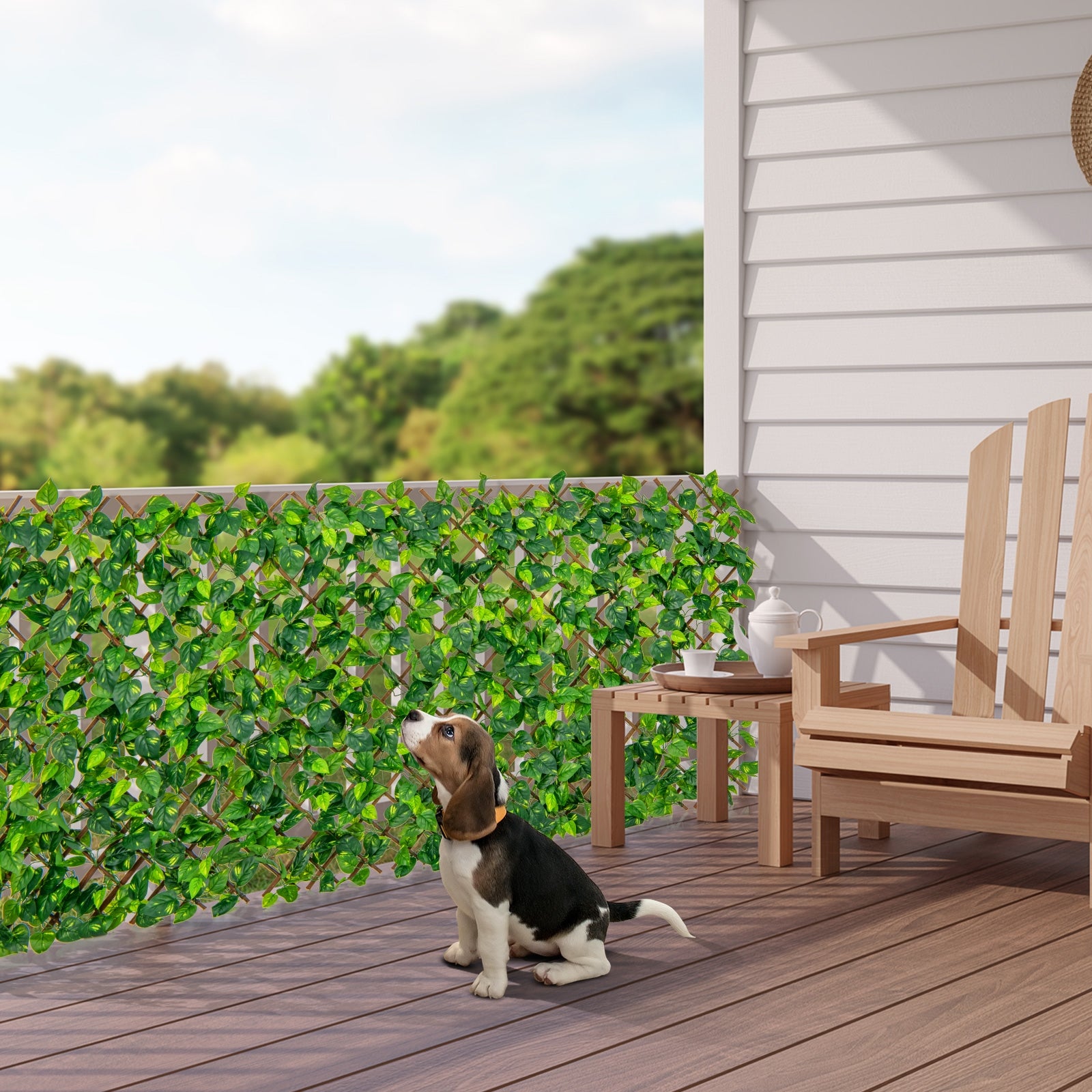 Expandable Fence Privacy Screen, Faux Fencing Panel, Real Willow Frame, Green Decorative Fencing & Flooring at Gallery Canada