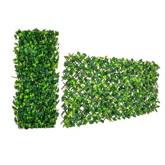 Expandable Fence Privacy Screen, Faux Fencing Panel, Real Willow Frame, Green Decorative Fencing & Flooring Green at Gallery Canada