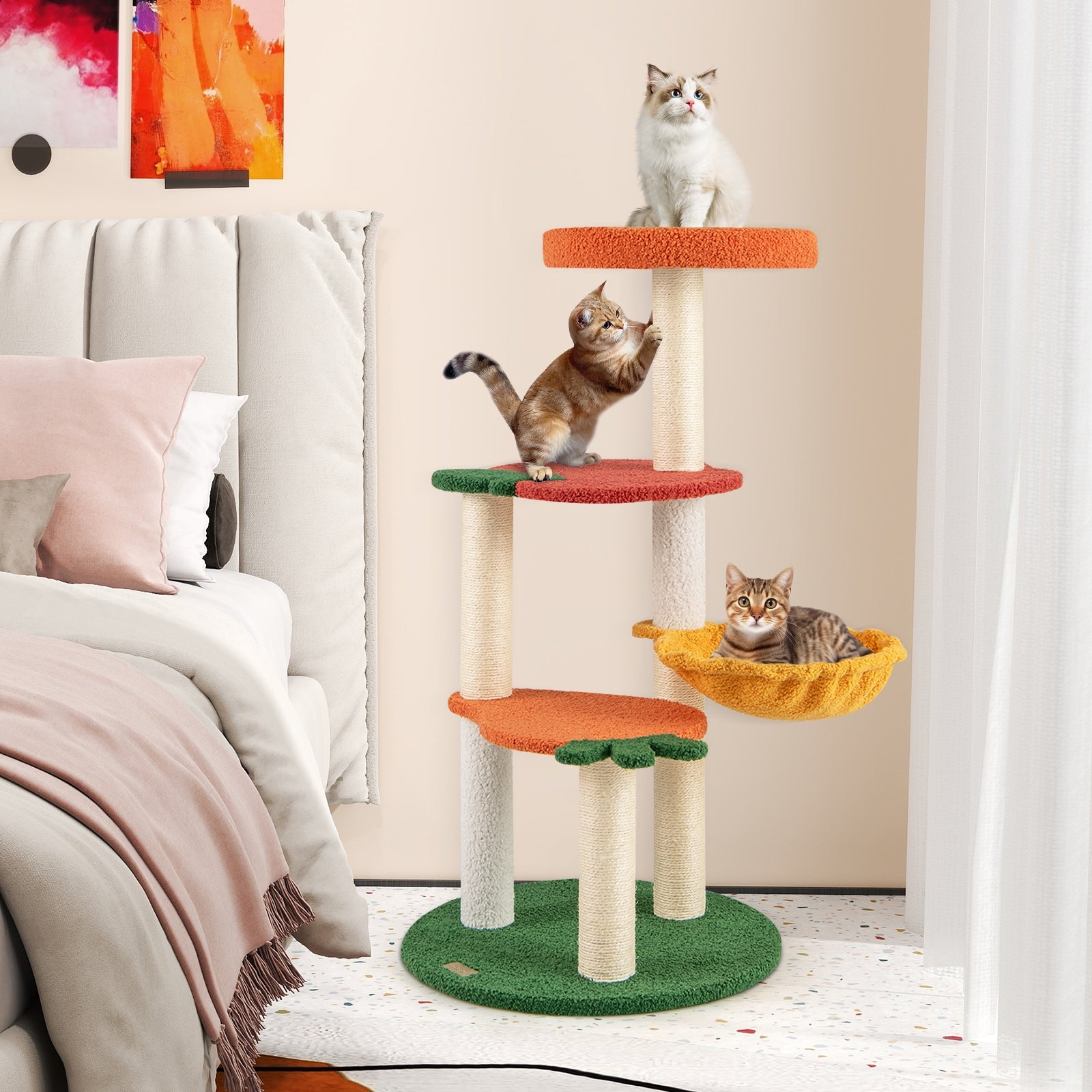 Multi-Level Cat Tree, Fruit-Shaped Platforms, Orange Cat Trees Condos & Scratchers at Gallery Canada