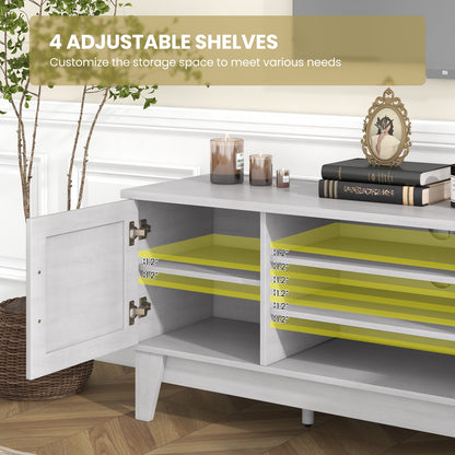 Farmhouse TV Stand For 65 Inches, 2 Barn Door Cabinets, Gray Entertainment Centers & TV Stands at Gallery Canada