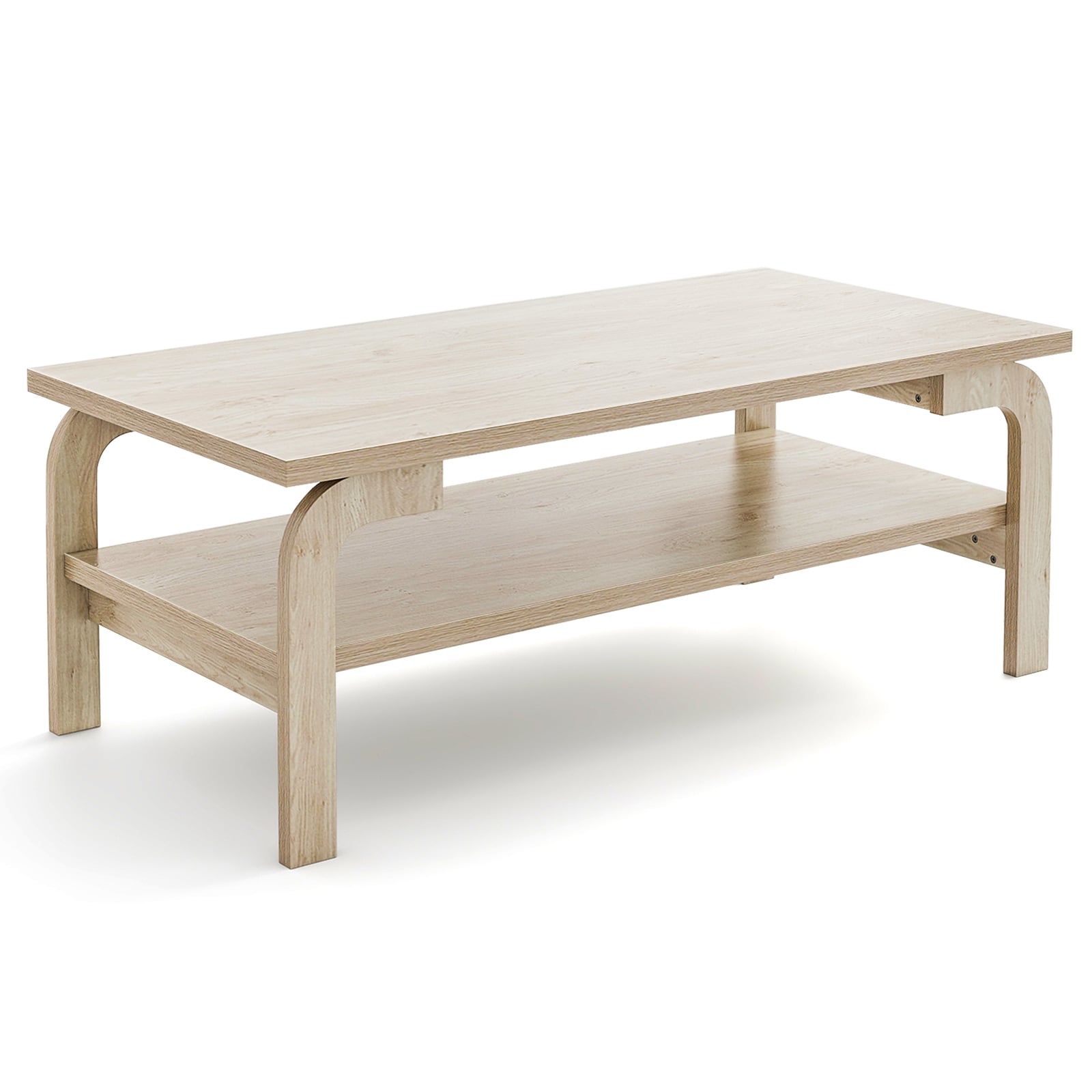 47 Inches Accent Rectangular Coffee Table, Natural Coffee Tables at Gallery Canada