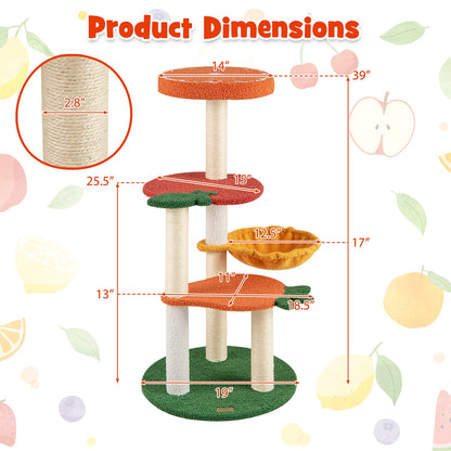 Multi-Level Cat Tree, Fruit-Shaped Platforms, Orange Cat Trees Condos & Scratchers at Gallery Canada