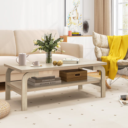 47 Inches Accent Rectangular Coffee Table, Natural Coffee Tables at Gallery Canada