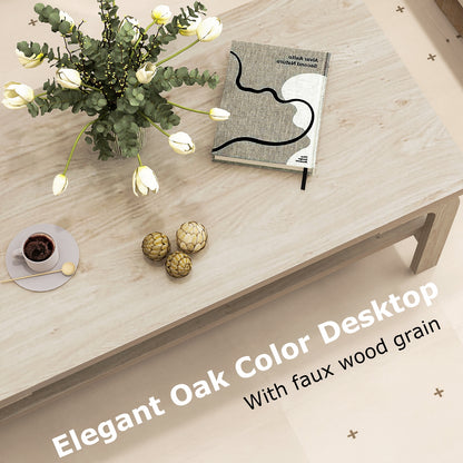 47 Inches Accent Rectangular Coffee Table, Natural Coffee Tables at Gallery Canada