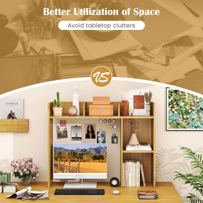 3-Tier Desk Bookshelf, 4 Shelves, Beige Bookcases at Gallery Canada