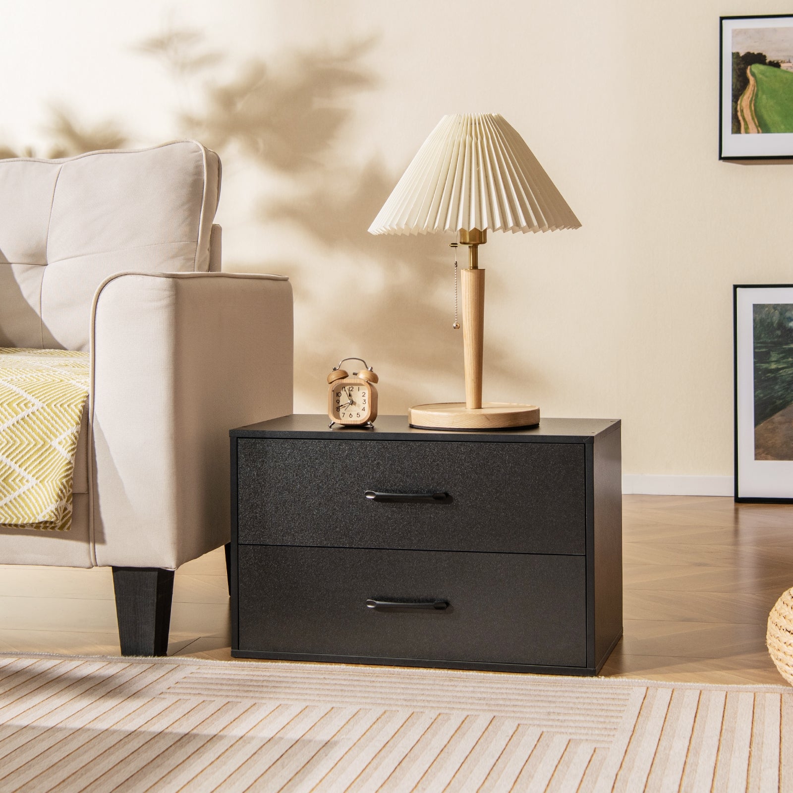 2-Drawer Stackable Horizontal Storage Cabinet, Black Cabinets & Chests at Gallery Canada