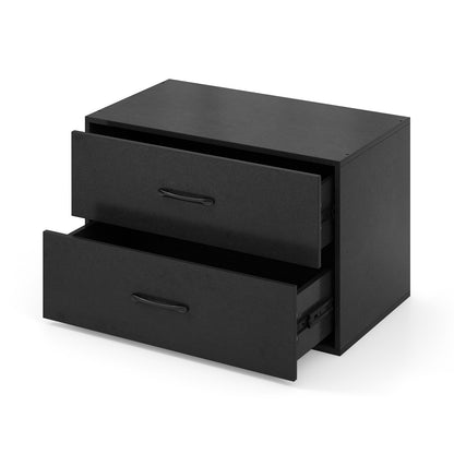2-Drawer Stackable Horizontal Storage Cabinet, Black Cabinets & Chests at Gallery Canada