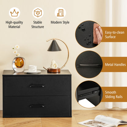 2-Drawer Stackable Horizontal Storage Cabinet, Black Cabinets & Chests at Gallery Canada
