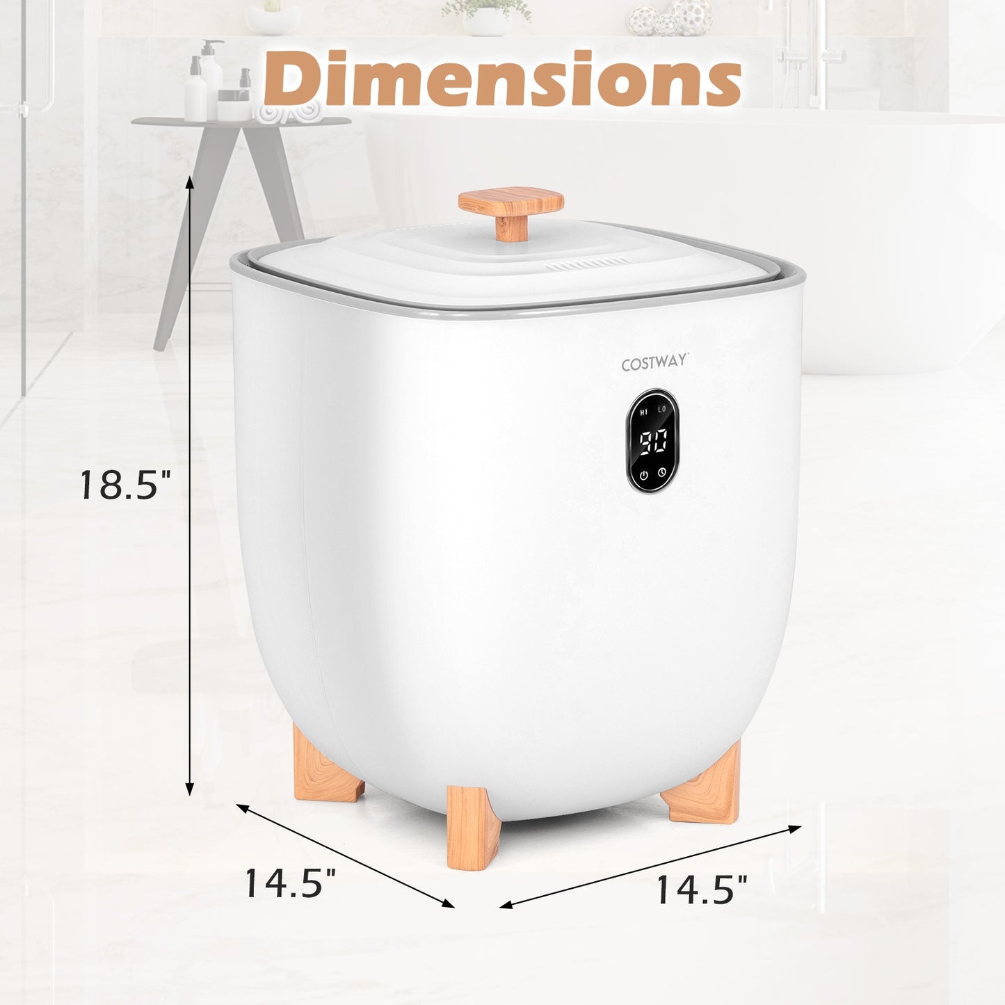 25L Towel Warmer Bucket, 2 Temperature Settings, Auto Shut Off, White Dryers at Gallery Canada