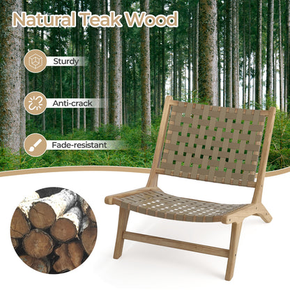 Modern Armless Teak Wood Lounge Chair, Brown Patio Dining Chairs at Gallery Canada
