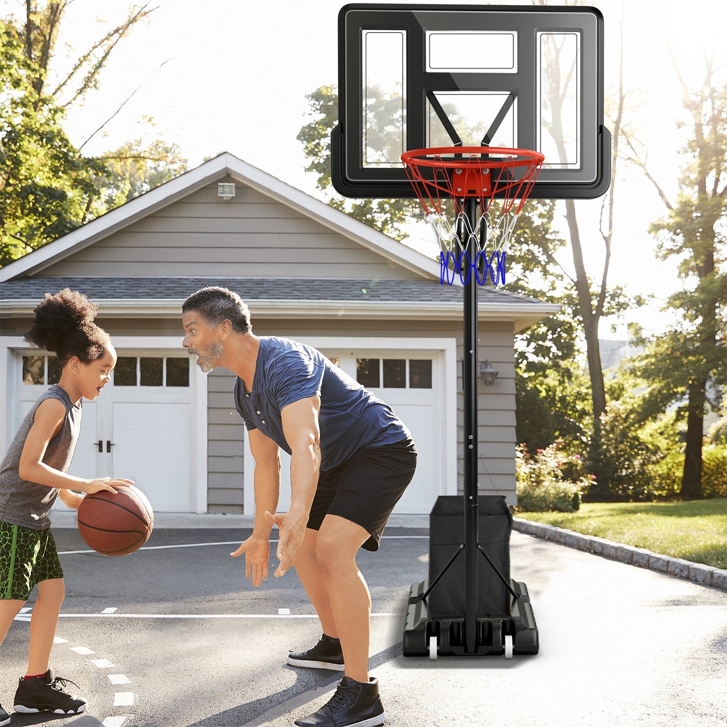 Portable Basketball Hoop System, 7.9-10 Feet, Black Sport Equipments at Gallery Canada
