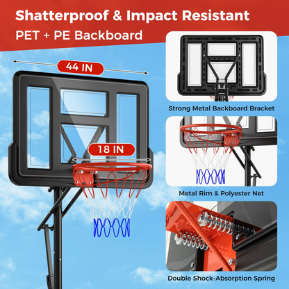Portable Basketball Hoop System, 7.9-10 Feet, Black Sport Equipments at Gallery Canada