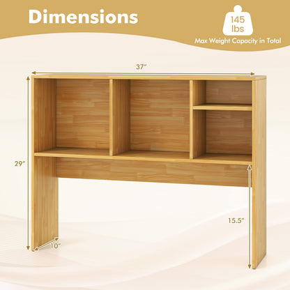 Computer Desktop Bookcase, 4 Cubbies, Open Back Compartment, Beige Bookcases at Gallery Canada