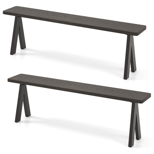 3-Person Outdoor Bench Set, 800 LBS Capacity, Dark Brown