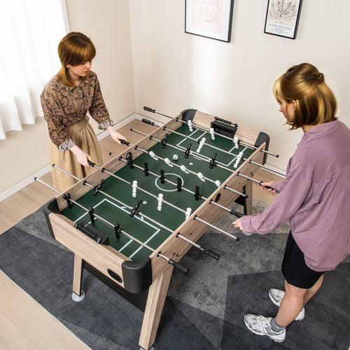 54 Inch Foosball Table, 2 Balls, 26 Players, Natural