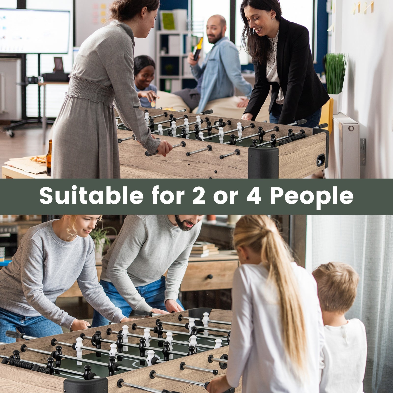 54 Inch Foosball Table, 2 Balls, 26 Players, Natural Game Room at Gallery Canada
