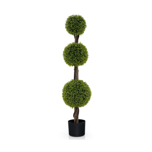 4 FT Artificial Ball Shape Bush Tree, Green Faux Plants Green at Gallery Canada